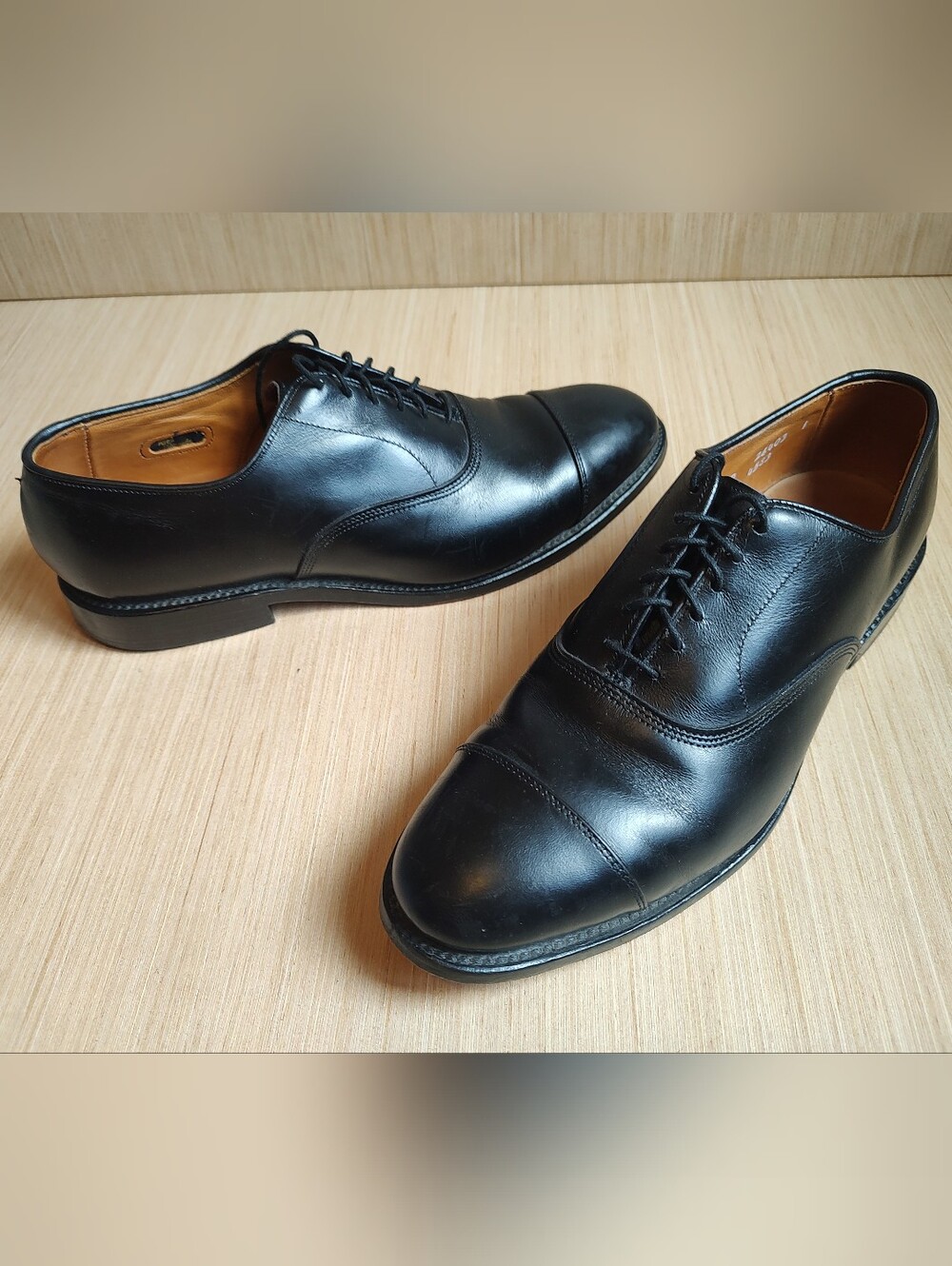 Allen Edmonds Park Avenue Cap Toe Oxford Black Leather Lace Up Dress Shoes 8 USA